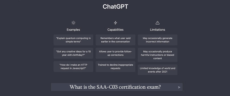 SAA-C03 Certification Exam - What ChatGPT Says